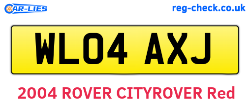 WL04AXJ are the vehicle registration plates.