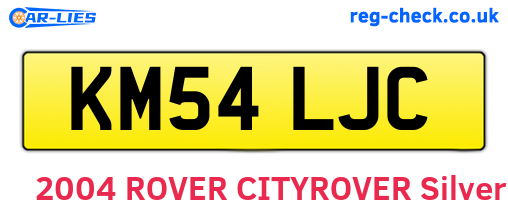 KM54LJC are the vehicle registration plates.