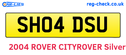 SH04DSU are the vehicle registration plates.
