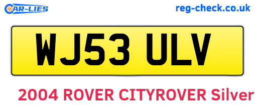 WJ53ULV are the vehicle registration plates.
