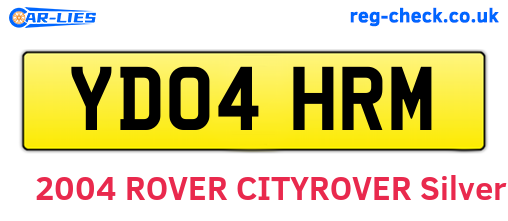 YD04HRM are the vehicle registration plates.