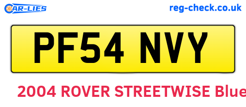 PF54NVY are the vehicle registration plates.