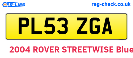 PL53ZGA are the vehicle registration plates.