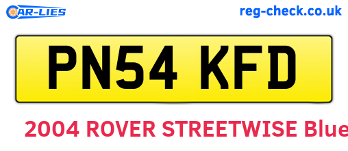 PN54KFD are the vehicle registration plates.