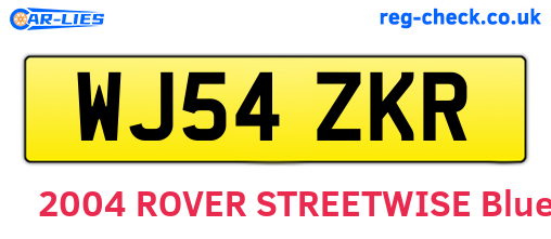 WJ54ZKR are the vehicle registration plates.