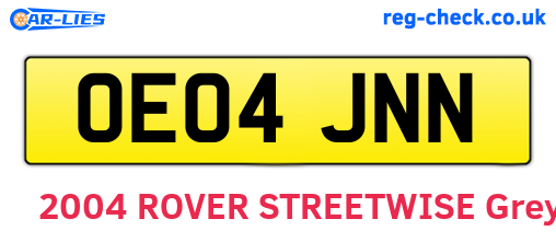 OE04JNN are the vehicle registration plates.