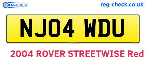 NJ04WDU are the vehicle registration plates.