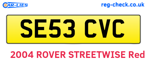 SE53CVC are the vehicle registration plates.
