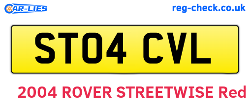 ST04CVL are the vehicle registration plates.