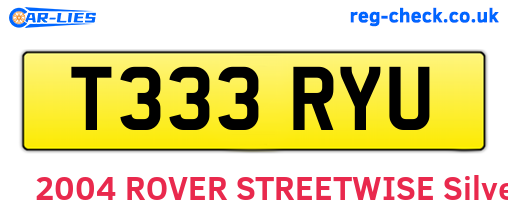 T333RYU are the vehicle registration plates.