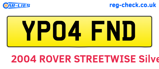 YP04FND are the vehicle registration plates.