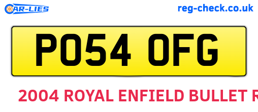 PO54OFG are the vehicle registration plates.