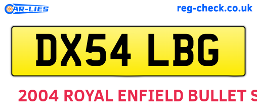 DX54LBG are the vehicle registration plates.