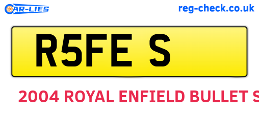 R5FES are the vehicle registration plates.