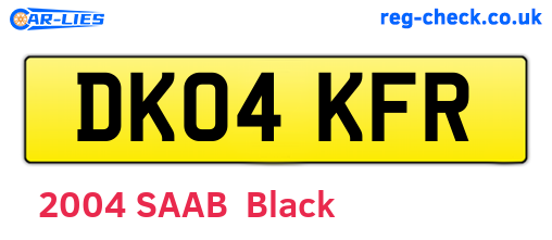 DK04KFR are the vehicle registration plates.