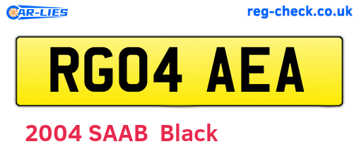 RG04AEA are the vehicle registration plates.