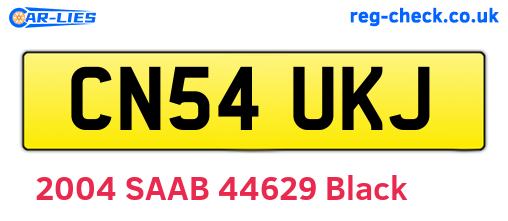 CN54UKJ are the vehicle registration plates.