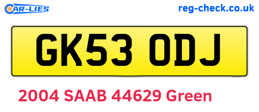GK53ODJ are the vehicle registration plates.