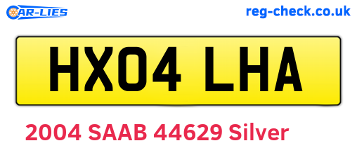 HX04LHA are the vehicle registration plates.