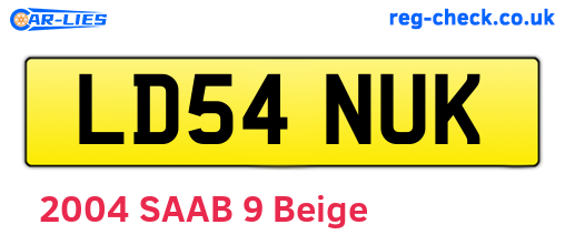 LD54NUK are the vehicle registration plates.