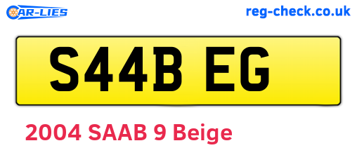 S44BEG are the vehicle registration plates.