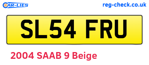 SL54FRU are the vehicle registration plates.