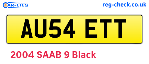 AU54ETT are the vehicle registration plates.
