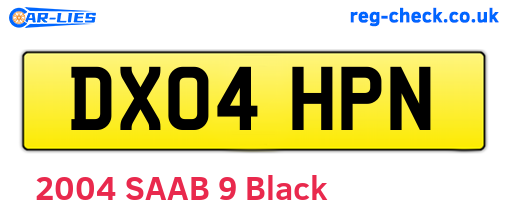 DX04HPN are the vehicle registration plates.