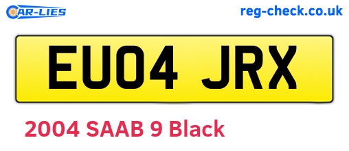 EU04JRX are the vehicle registration plates.