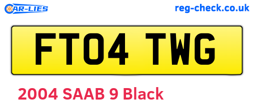 FT04TWG are the vehicle registration plates.