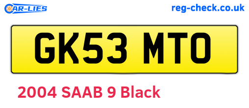 GK53MTO are the vehicle registration plates.