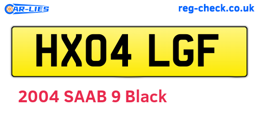 HX04LGF are the vehicle registration plates.