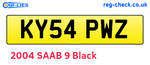 KY54PWZ are the vehicle registration plates.