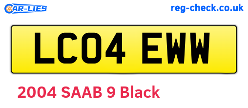 LC04EWW are the vehicle registration plates.
