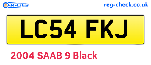 LC54FKJ are the vehicle registration plates.