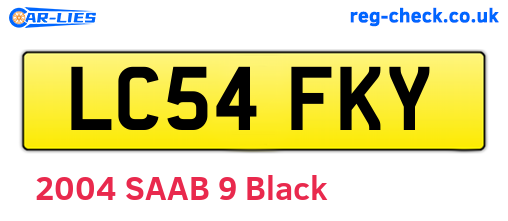 LC54FKY are the vehicle registration plates.