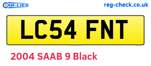 LC54FNT are the vehicle registration plates.