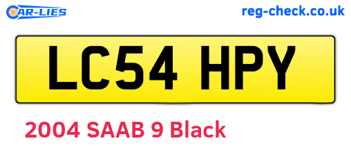 LC54HPY are the vehicle registration plates.