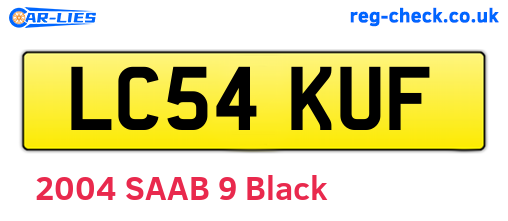 LC54KUF are the vehicle registration plates.