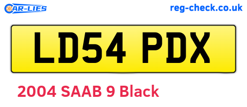 LD54PDX are the vehicle registration plates.