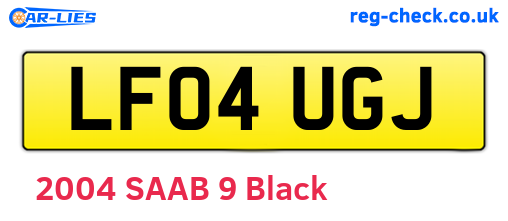 LF04UGJ are the vehicle registration plates.