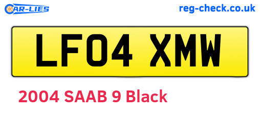 LF04XMW are the vehicle registration plates.