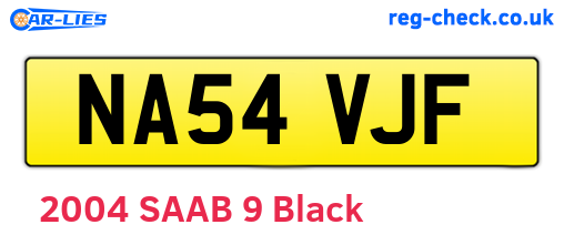 NA54VJF are the vehicle registration plates.