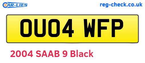OU04WFP are the vehicle registration plates.