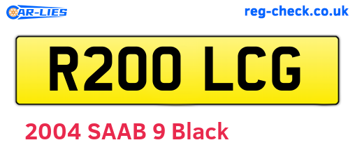 R200LCG are the vehicle registration plates.