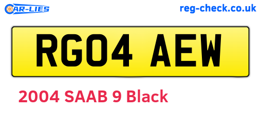 RG04AEW are the vehicle registration plates.
