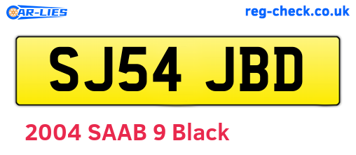 SJ54JBD are the vehicle registration plates.