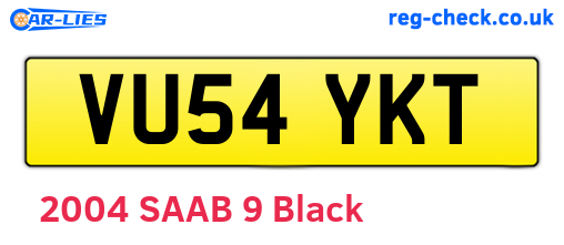 VU54YKT are the vehicle registration plates.
