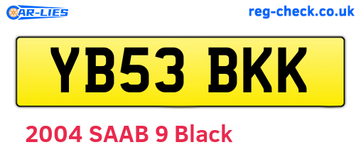 YB53BKK are the vehicle registration plates.