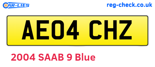 AE04CHZ are the vehicle registration plates.